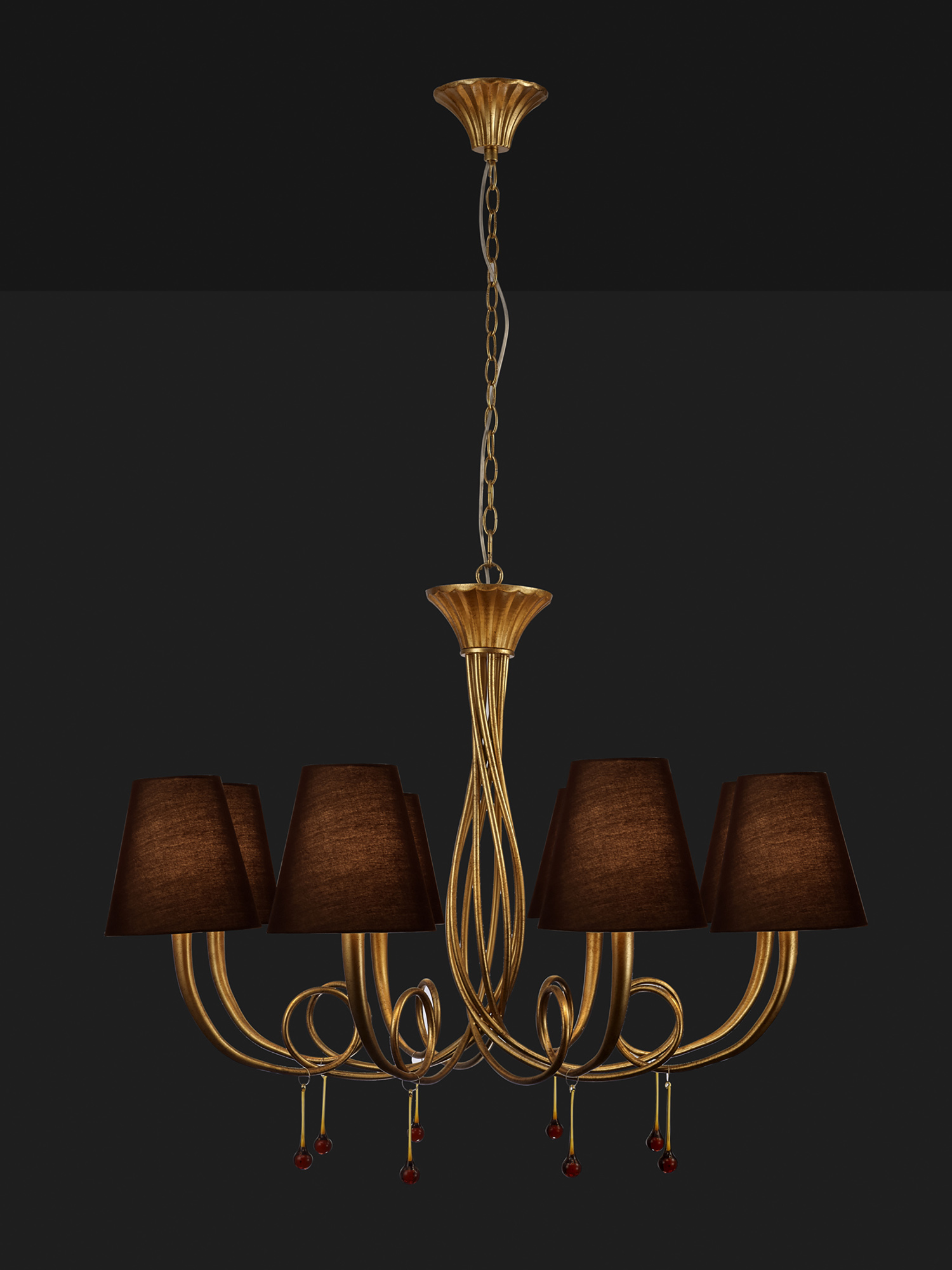 Paola Gold-Black Ceiling Lights Mantra Multi Arm Fittings